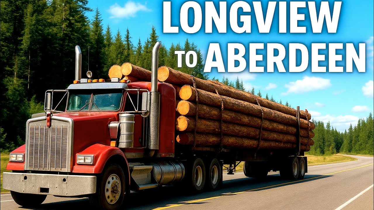 🚛🇺🇸“American Trucking: Kenworth Hauls Logs Longview to Aberdeen [Washington State] ”
