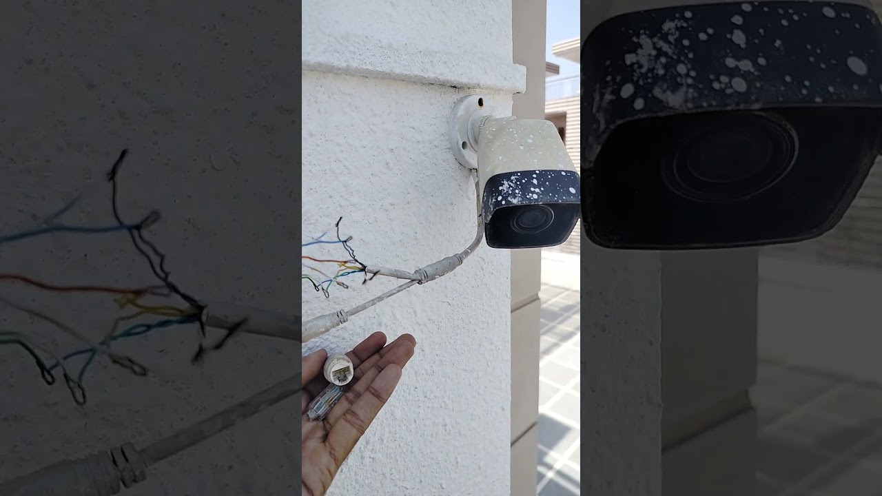 RJ45 connector connection poe lead hikvision ip network camera ds2cd1323goe-ip
