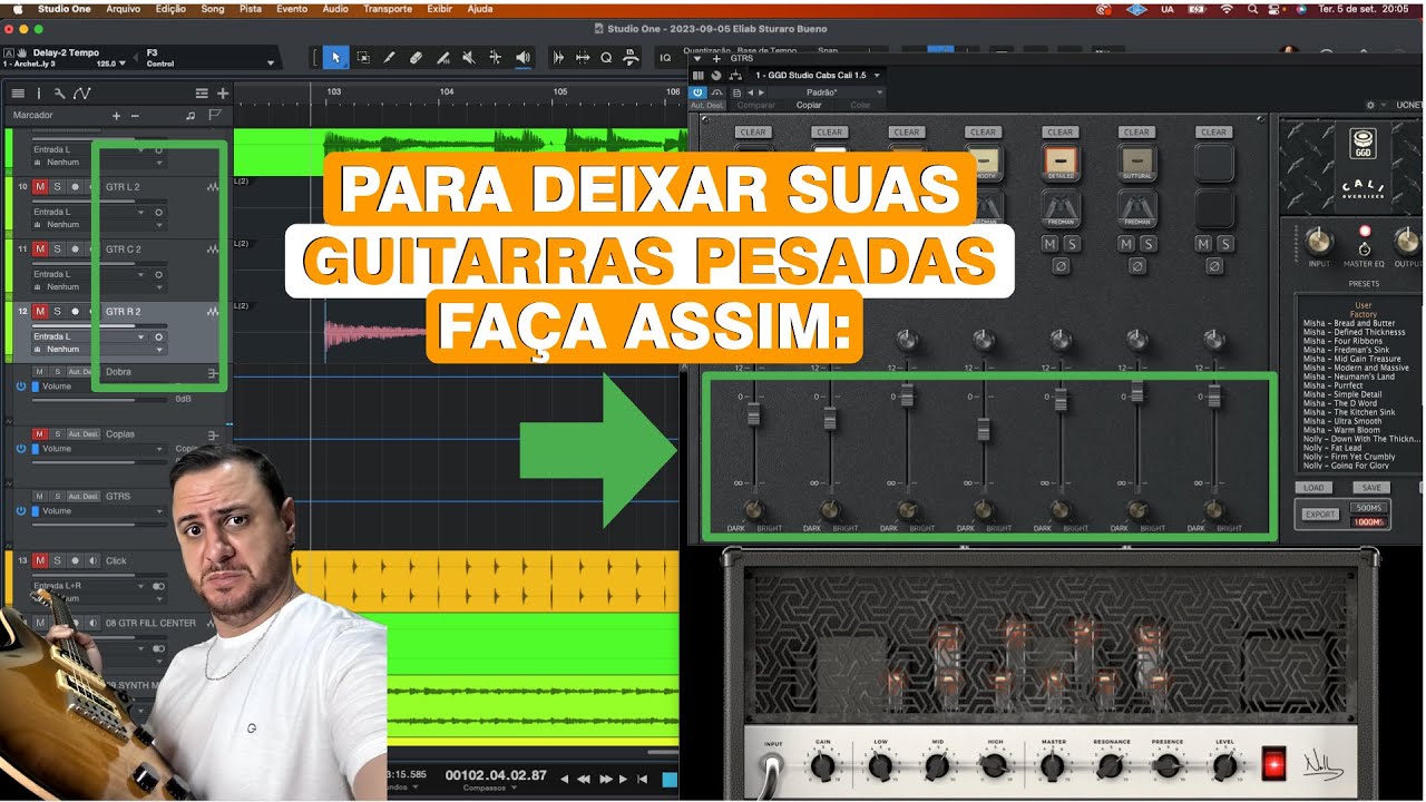 Como gravar dobras de guitarra
