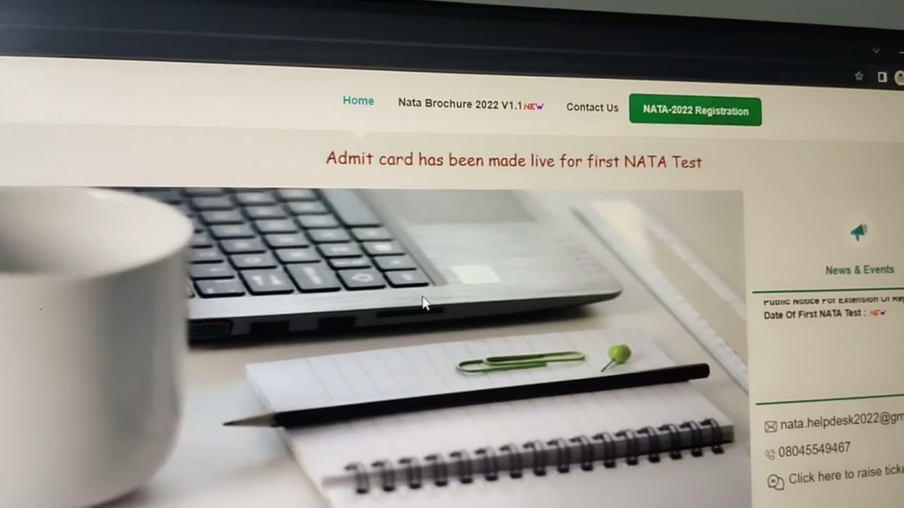NATA 2022 Admit card Availble now.