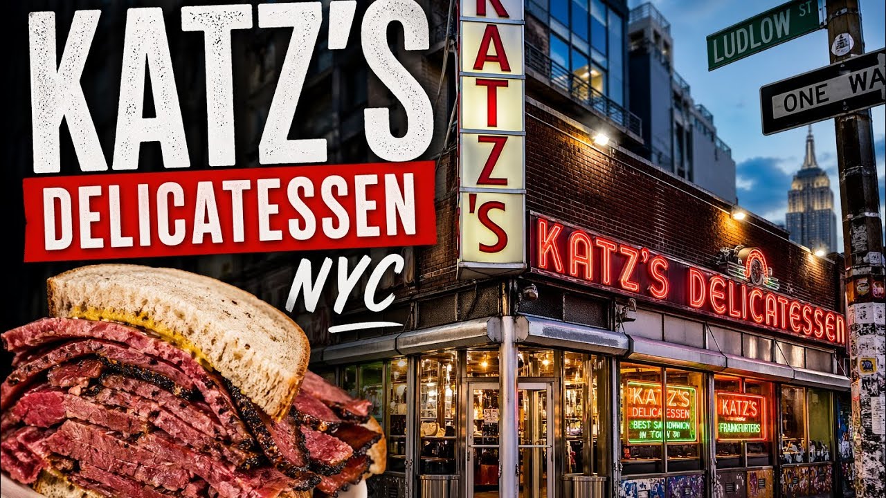 Внутри Katz’s Deli NYC – атмосфера старой школы и потрясающие сэндвичи! 🥪🍽️ @AmericanTurk