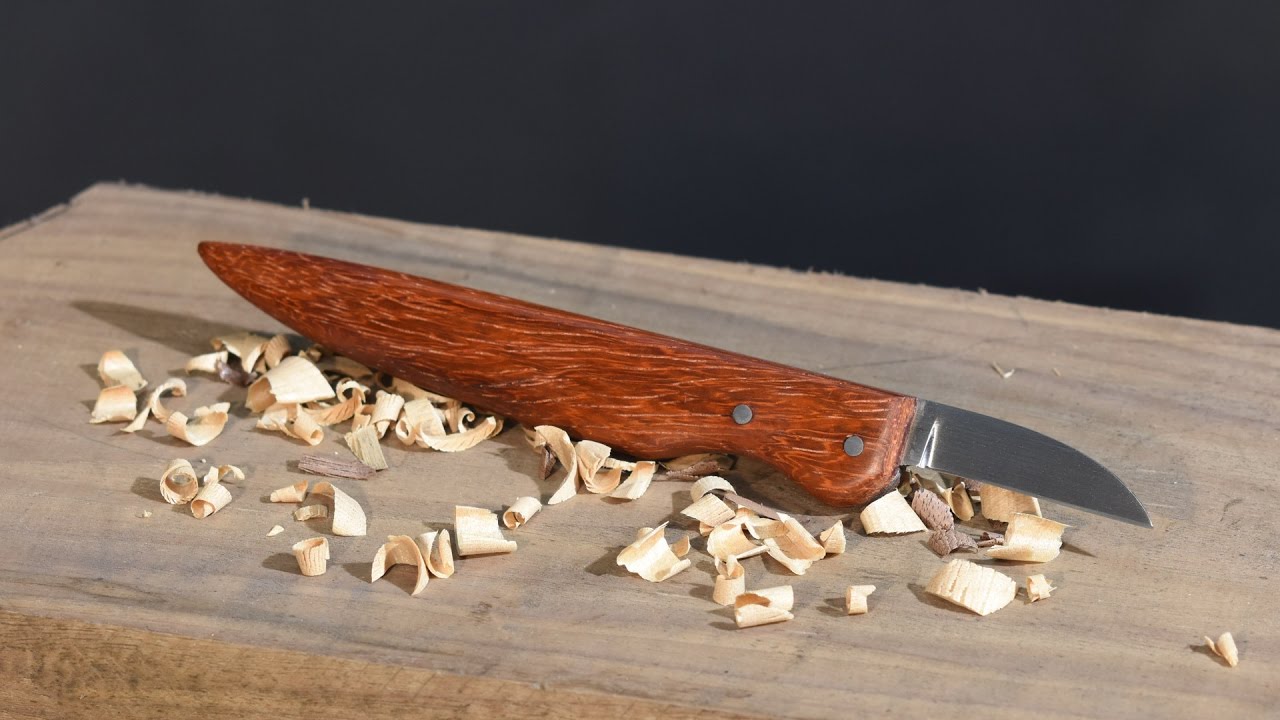 Making a Wood Carving Knife with NO Power Tools!  Easy DIY Knife Making Project.