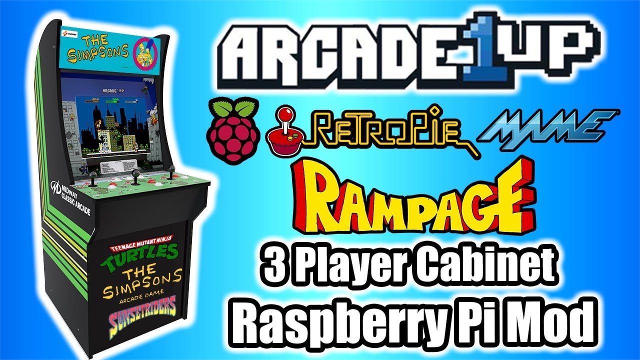 Arcade1up Rampage 3 Player Cabinet Raspberry Pi Mod