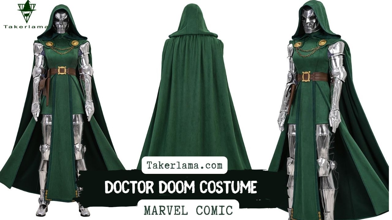 #Takerlama Women's Doctor Doom Costume Mask Dr. Victor von Doom Halloween Cosplay Outfit Takerlama
