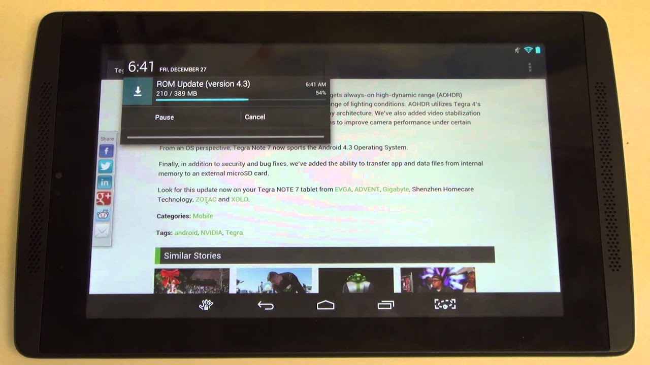 Nvidia Tegra Note 7 4.3 OTA Update