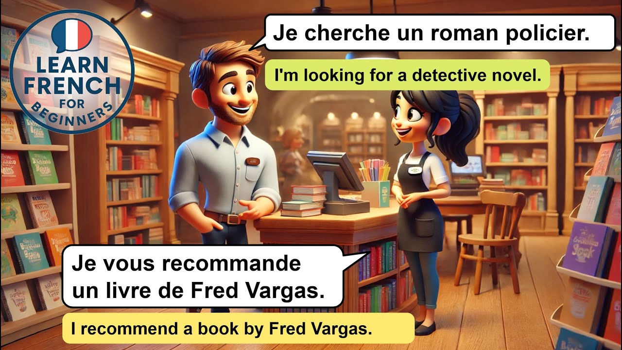 French Conversation at a Bookstore | Learn Everyday French for Beginners