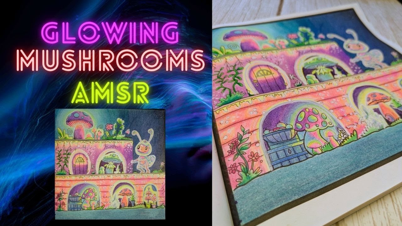Glowing Mushrooms + Holographic Ant Coloring | Relaxing ASMR 