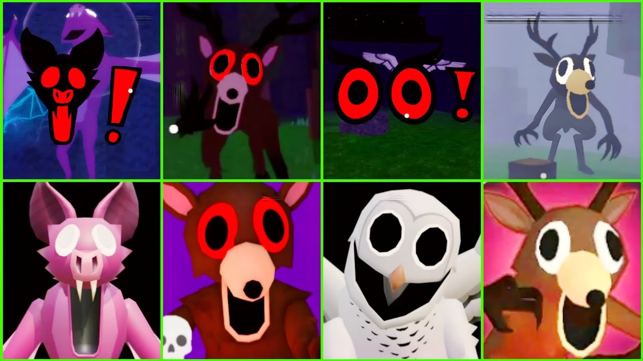 99 Nights: All Jumpscares Compared (Bat vs. Owl vs. Deer)