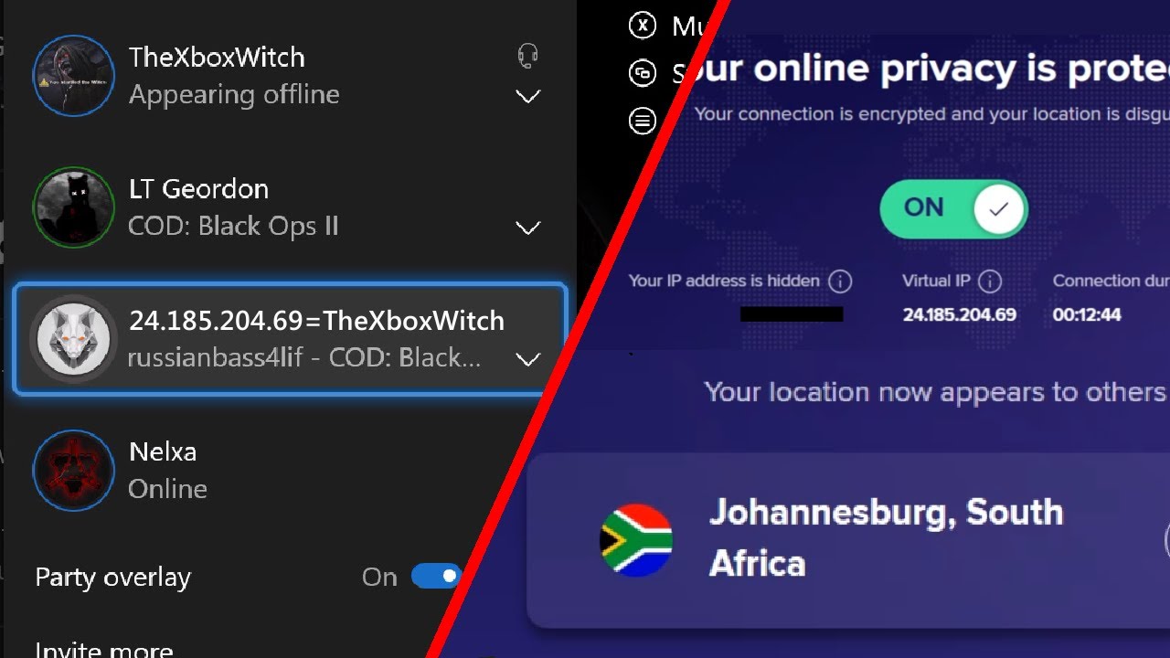 Xbox Hacker get my IP Address, gets owned by VPN
