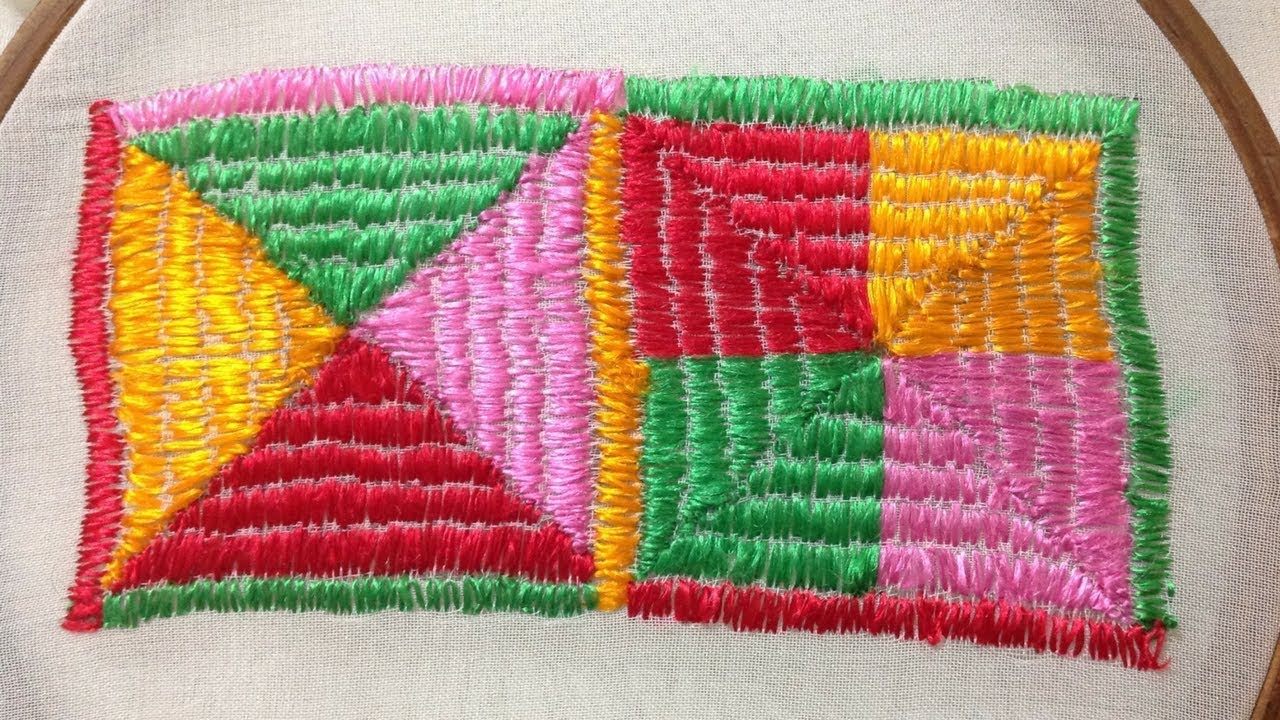 Latest & Original Phulkari Stitch Design Hand Embroidery Design