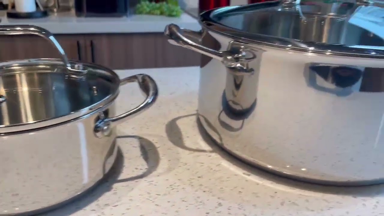 WELLWAY Tri-Ply Stainless Steel StockPot Set