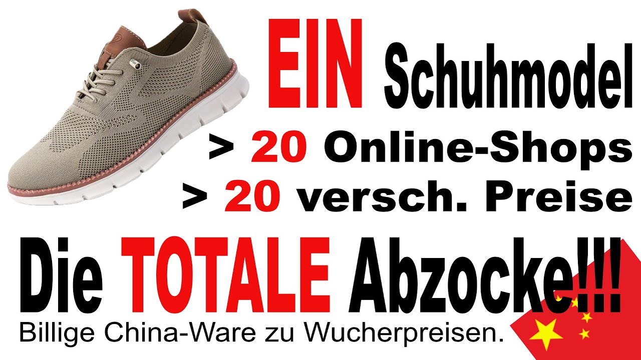 EIN Schuhmodell in über 20 Shops zu versch. Preisen - Fake Rabatte als Kundenfang! PURE ABZOCKE!