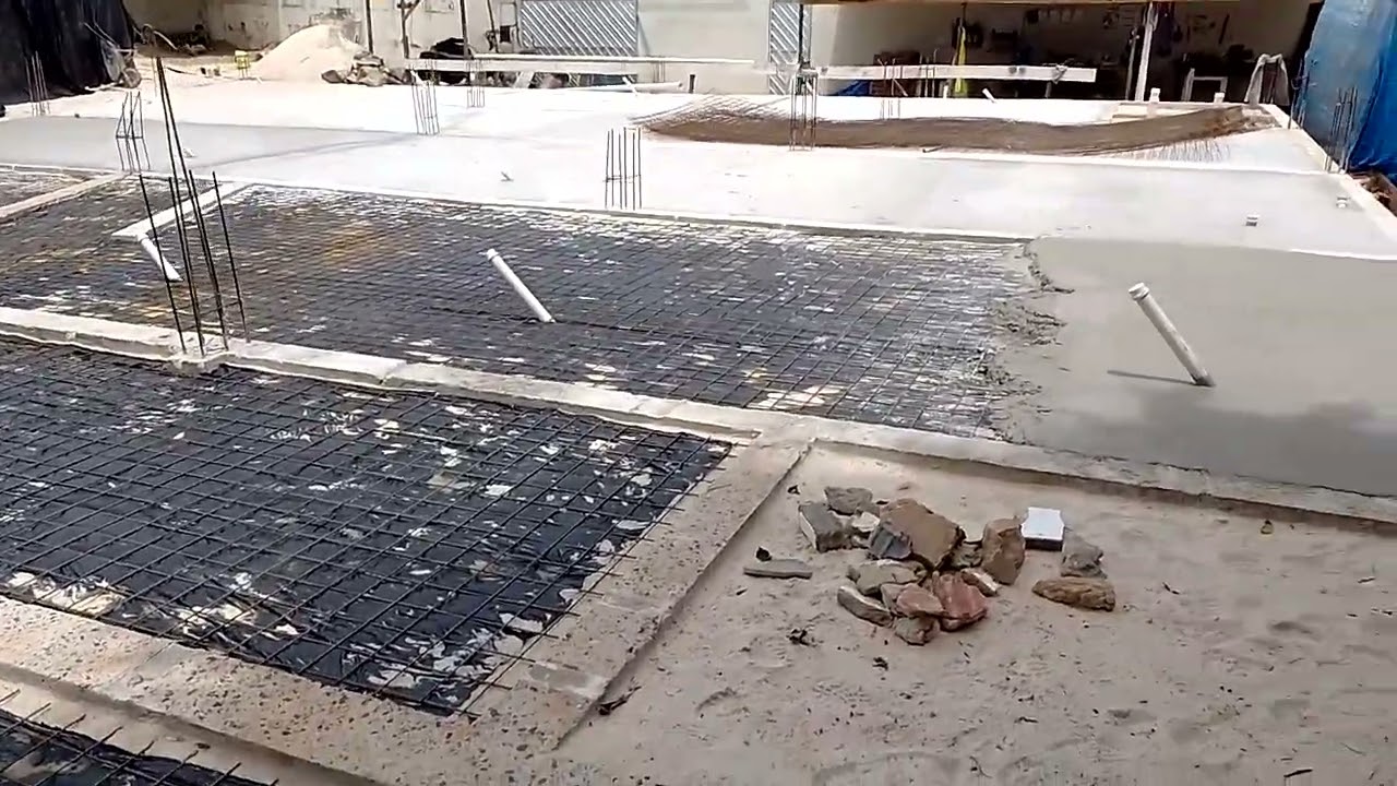 Mostrando que já iniciamos a concretagem do contra piso.
