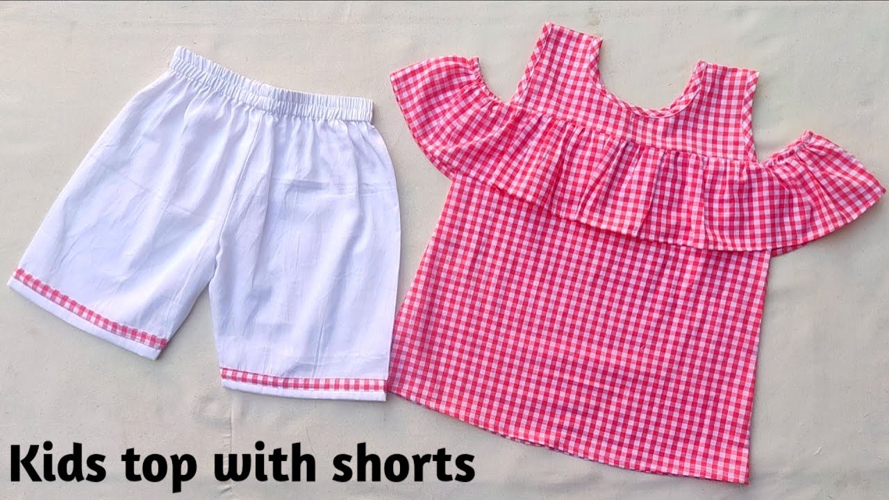 Baby top with shorts cutting and stitching/ 5-6 year baby dress cutting and stitching