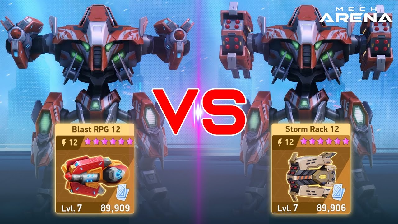 Blast RPG 12 vs Storm Rack 12: Which is better - Mech Arena?