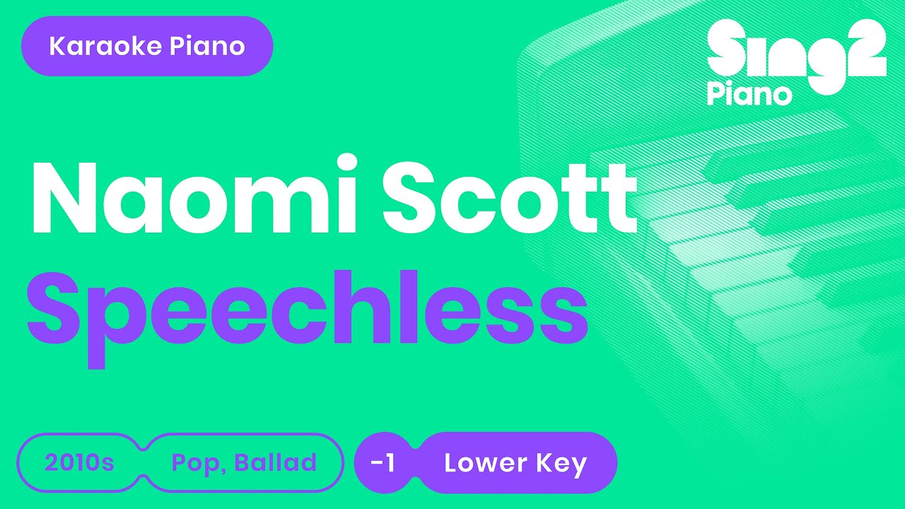 Speechless - Aladdin | Naomi Scott (Lower Key) Piano Karaoke