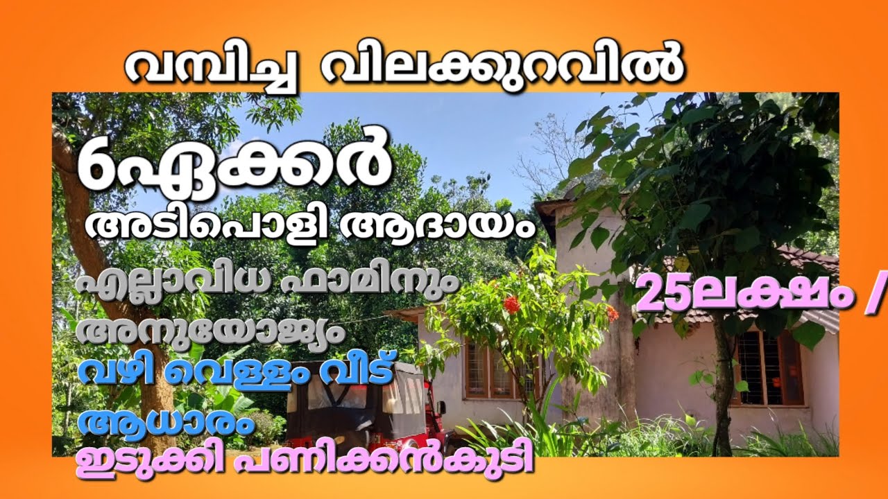 വമ്പിച്ച വിലക്കുറവിൽ 6ഏക്കർ. വഴി വെള്ളം വീട്. ആധാരം. നല്ല ആധായം എല്ലവിധ ഫാമിനും അനുയോജ്യം 👇👇check 👇