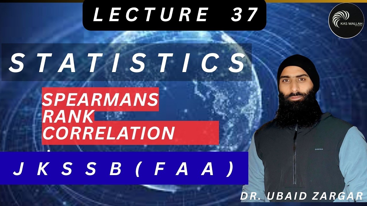 SPEARMANS RANK CORRELATION  || STATISTICS || FAA ||  UBAID SIR