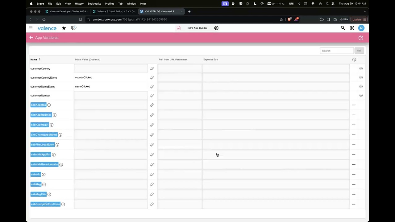 Valence Developer Diaries 039 - Cell-driven events in Nitro App Builder