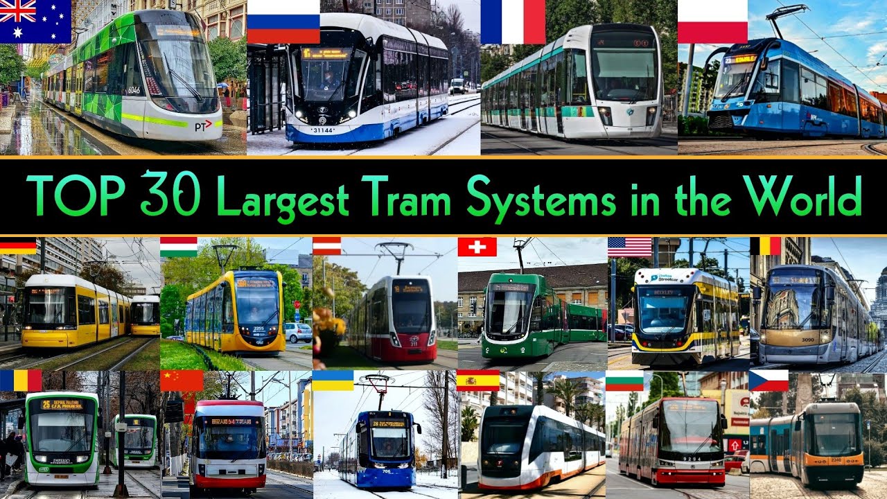 TOP 30 LARGEST TRAM SYSTEMS IN THE WORLD 2025 || World's Longest Tram Network
