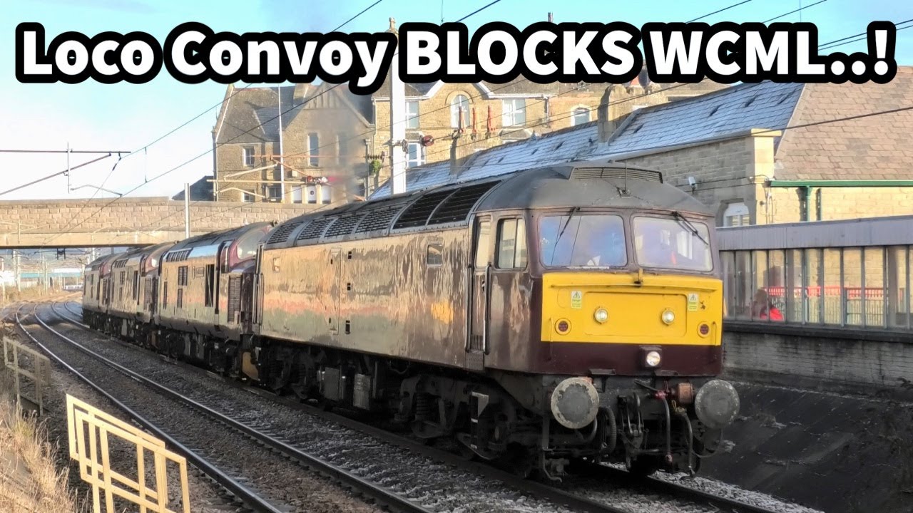 West Coast Loco Convoy BLOCKS WCML with Locked-on Brakes!