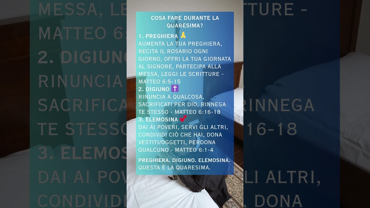 3 cose da fare durante la Quaresima 🙏✝️💕 (I pilastri della Quaresima)