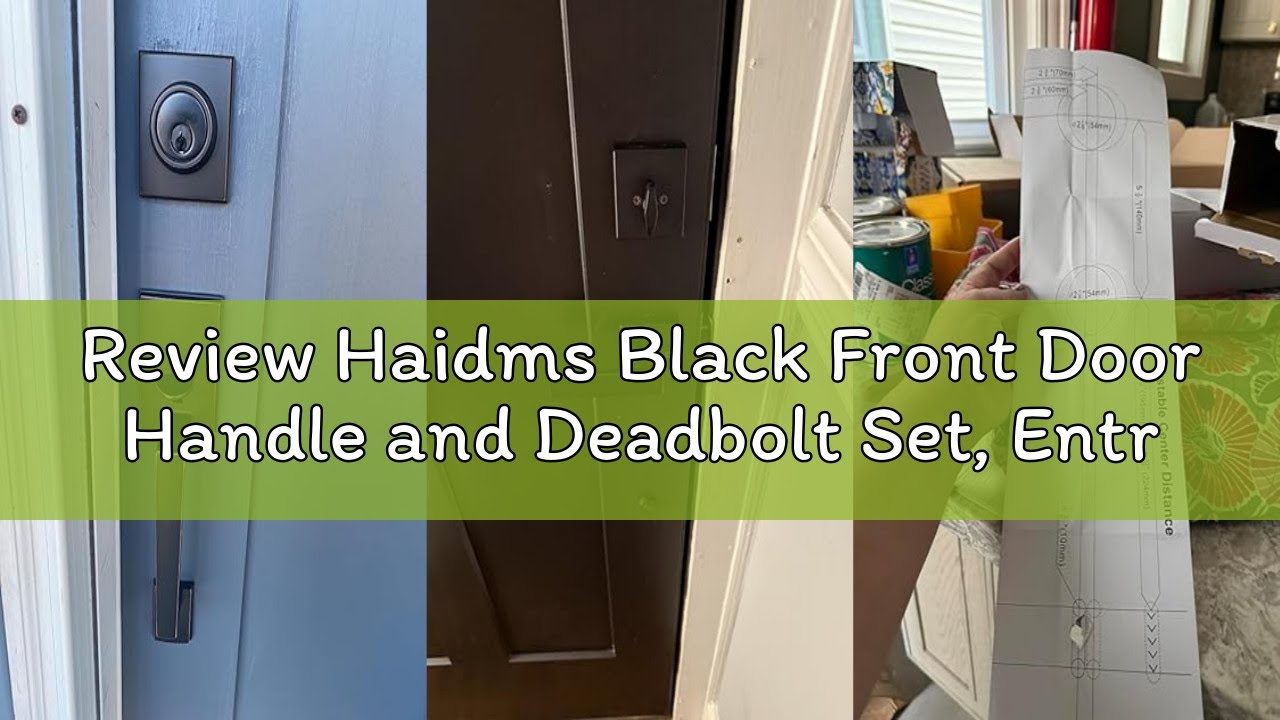 Review Haidms Black Front Door Handle and Deadbolt Set, Entry Door Handle and Deadbolt with Reversib