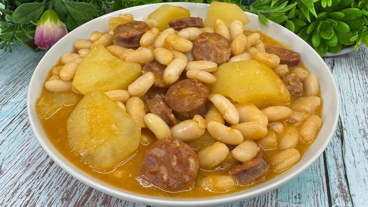 Judías Blancas con Chorizo y Patatas  Paso a Paso y Muy Fácil 🤩 Recetas de Legumbres