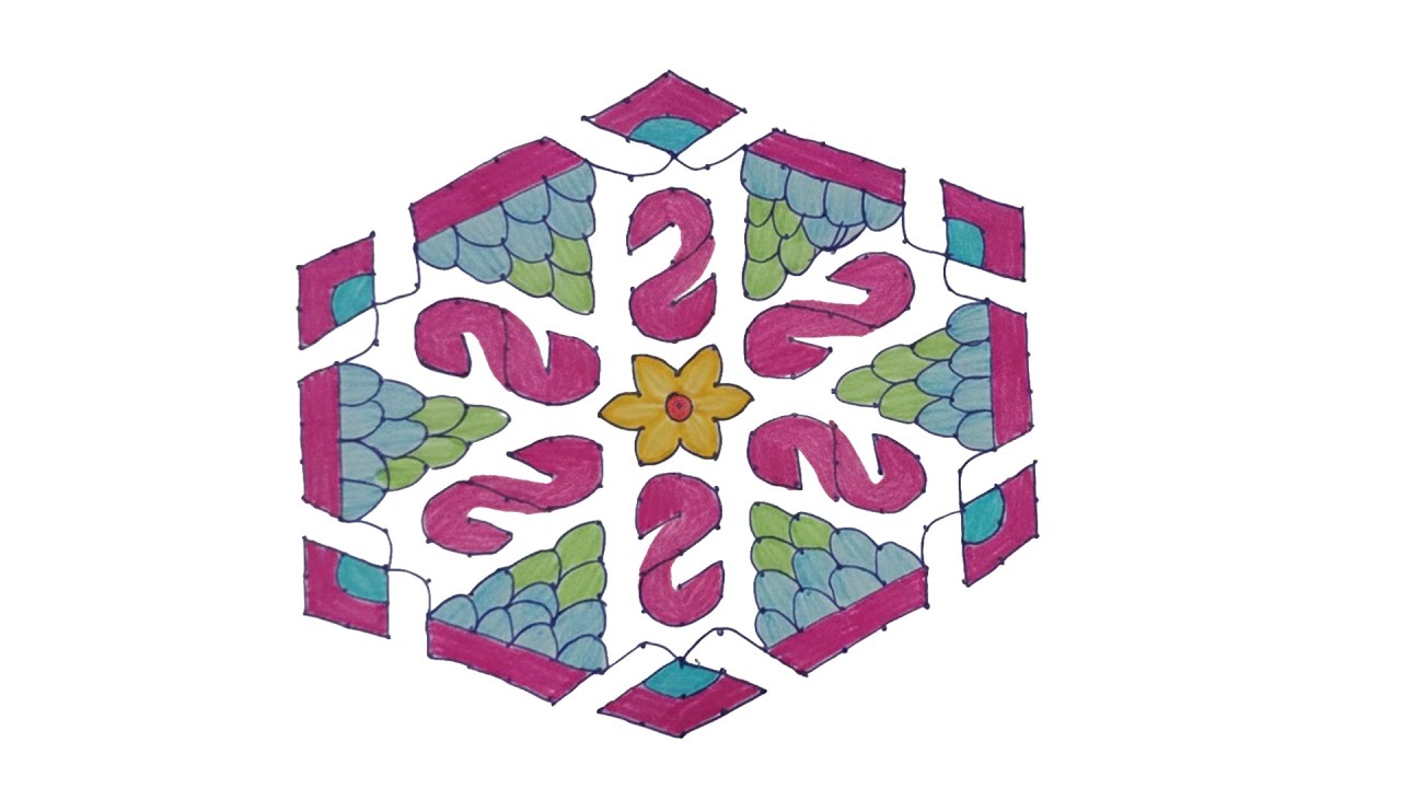 Day 50  (19x10)  Kolam #kolamtutorial #2026 #pongalkolam  #margalikolam