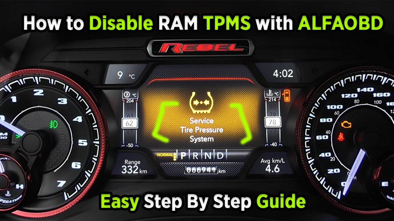 Как отключить предупреждения TPMS Ram с помощью AlfaOBD