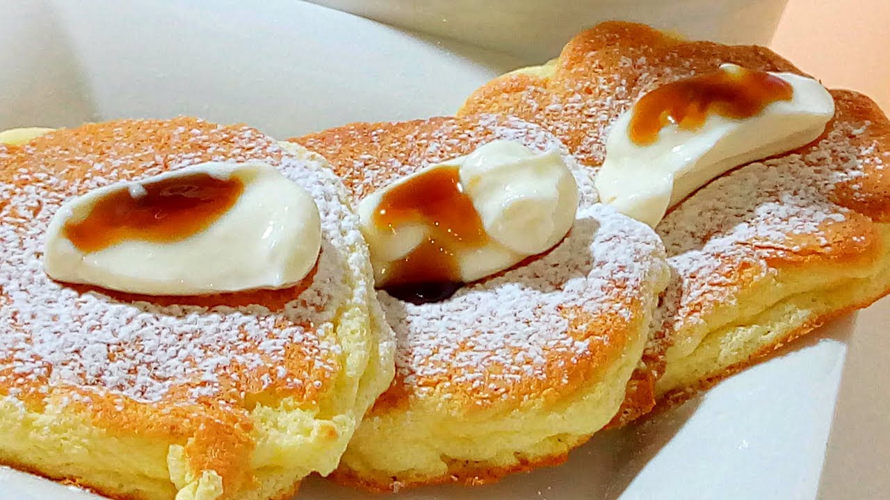 اسرع واسهل بان كيك سوفلي يذوب بالفم للفطور والكوتي ببيضة واحدة /Souffle pancakes