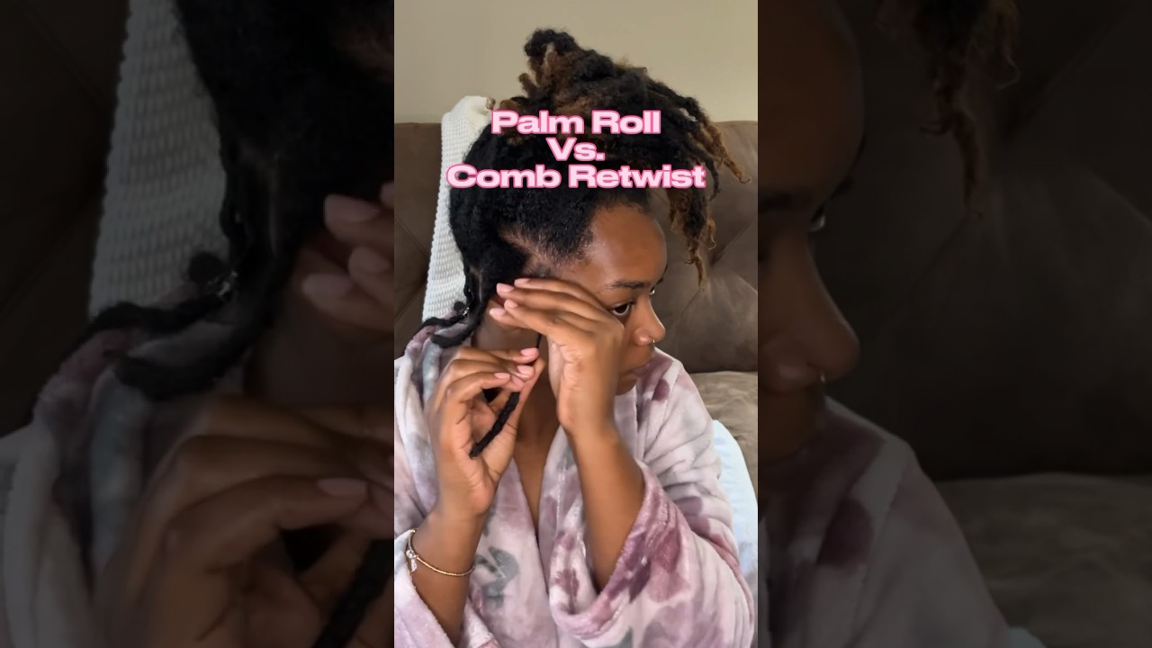 PALM ROLL VS. COMB RETWIST TUTORIAL. 💖 #locjourney #retwist #palmrollmethod #locs