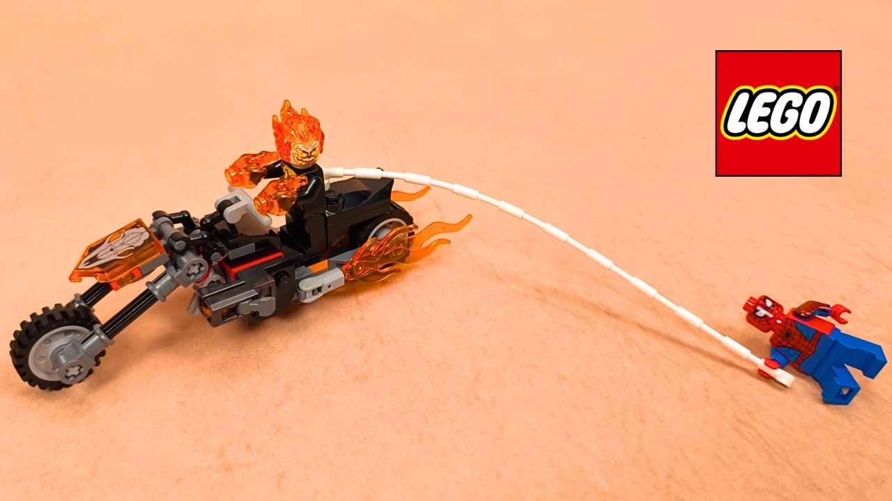 LEGO Marvel 76335 Spider Man vs  Ghost Rider Motorcycle - Speed Build