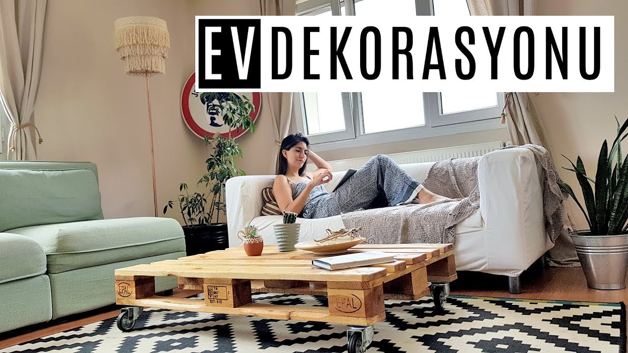 Evimdeki Eşyaları Yeniliyorum | Paletten Sehpa Yapımı ve Abajur Yenileme | Ev Dekorasyonu