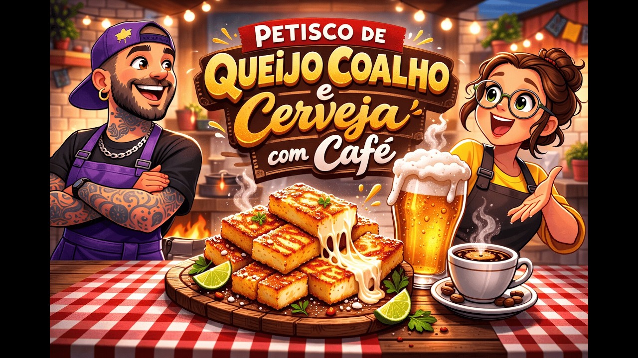 PETISCO DE QUEIJO COALHO E CERVEJA COM CAFÉ