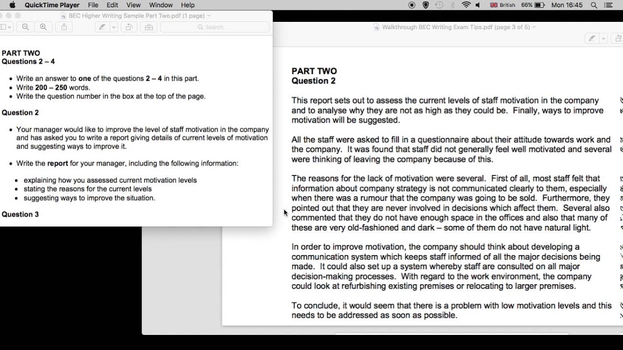 Walkthrough BEC Writing Exam Tips Part 2 Report