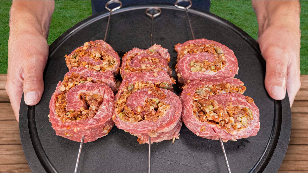 This is why these Skirt Steak Pin Wheels have the best crust