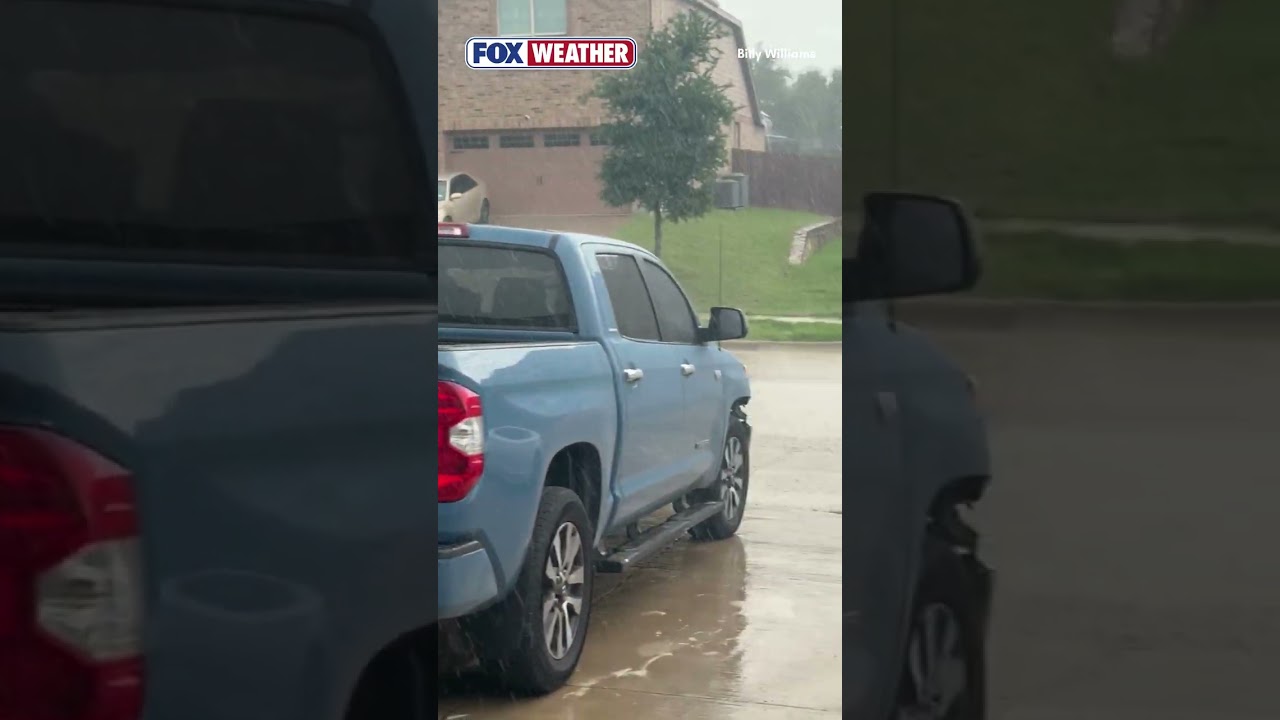 Heavy Rain Floods Neighborhood Street In Glenn Heights, Texas