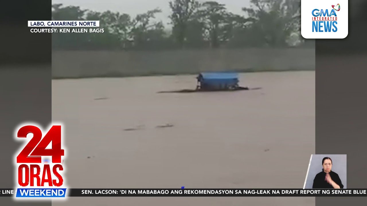 Mga ilog at drainage canal, umapaw bunsod ng shear line | 24 Oras Weekend
