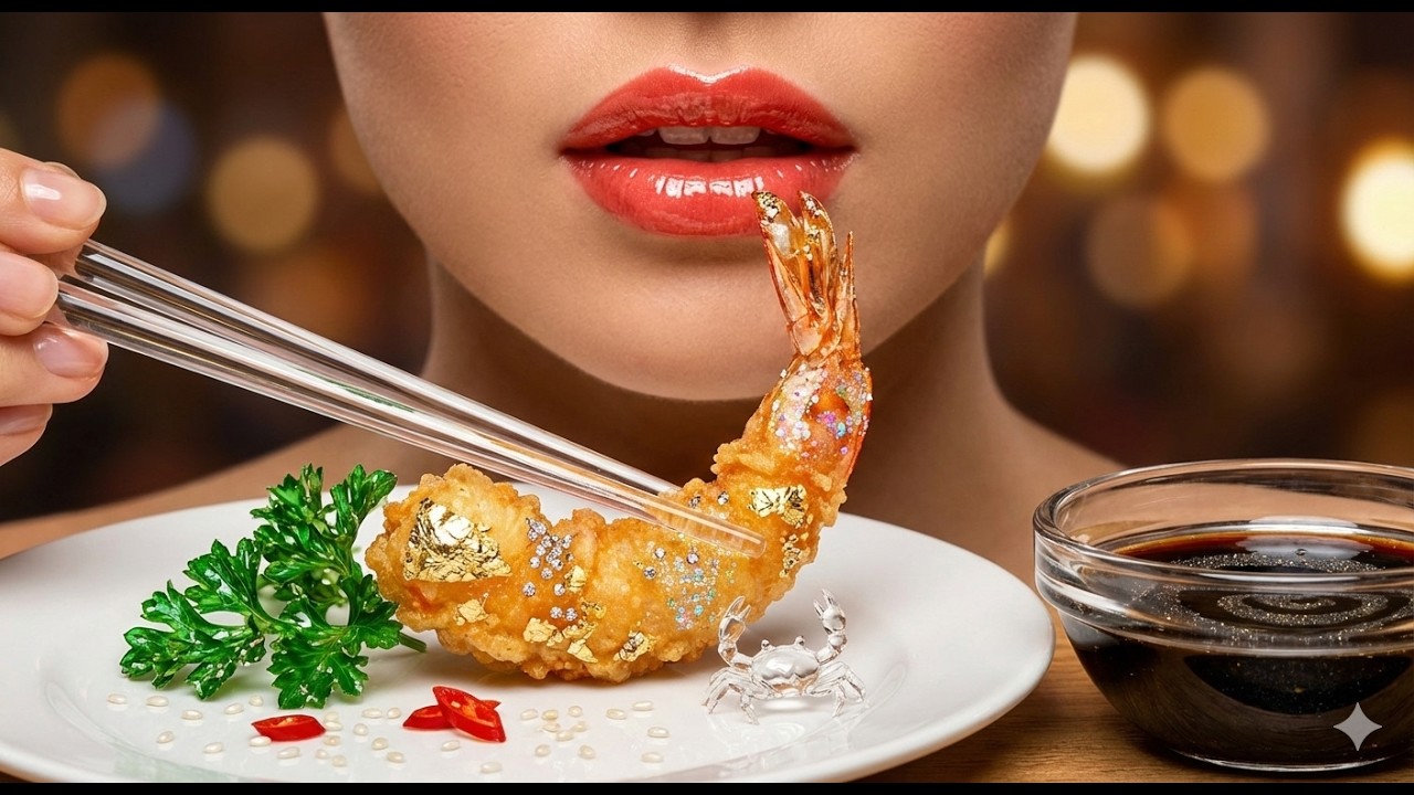 Crystal Shrimp Tempura That Looks Like GLASS 🤯🍤#asmr