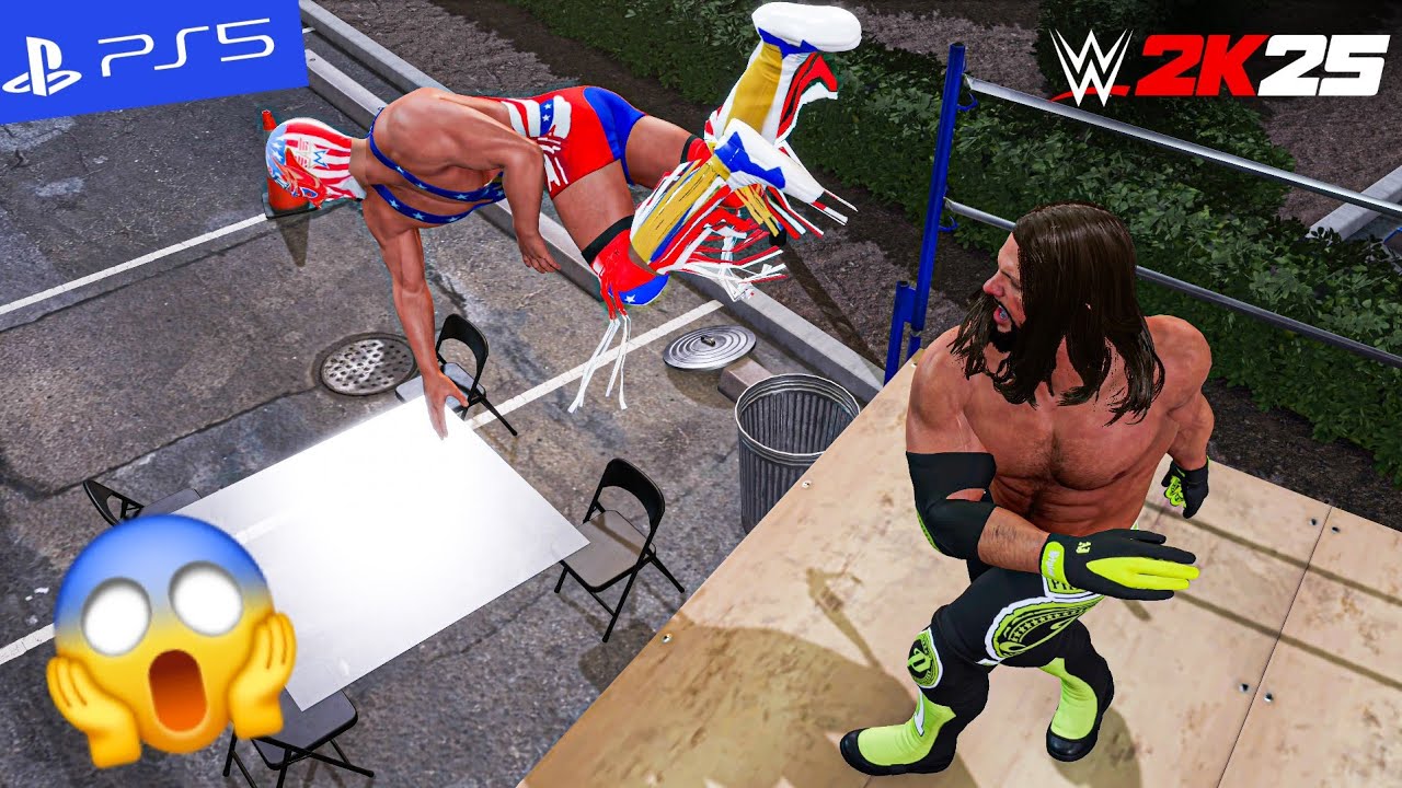 WWE 2K25 - AJ Styles SHATTERS El Grande Americano Through Glass | PS5