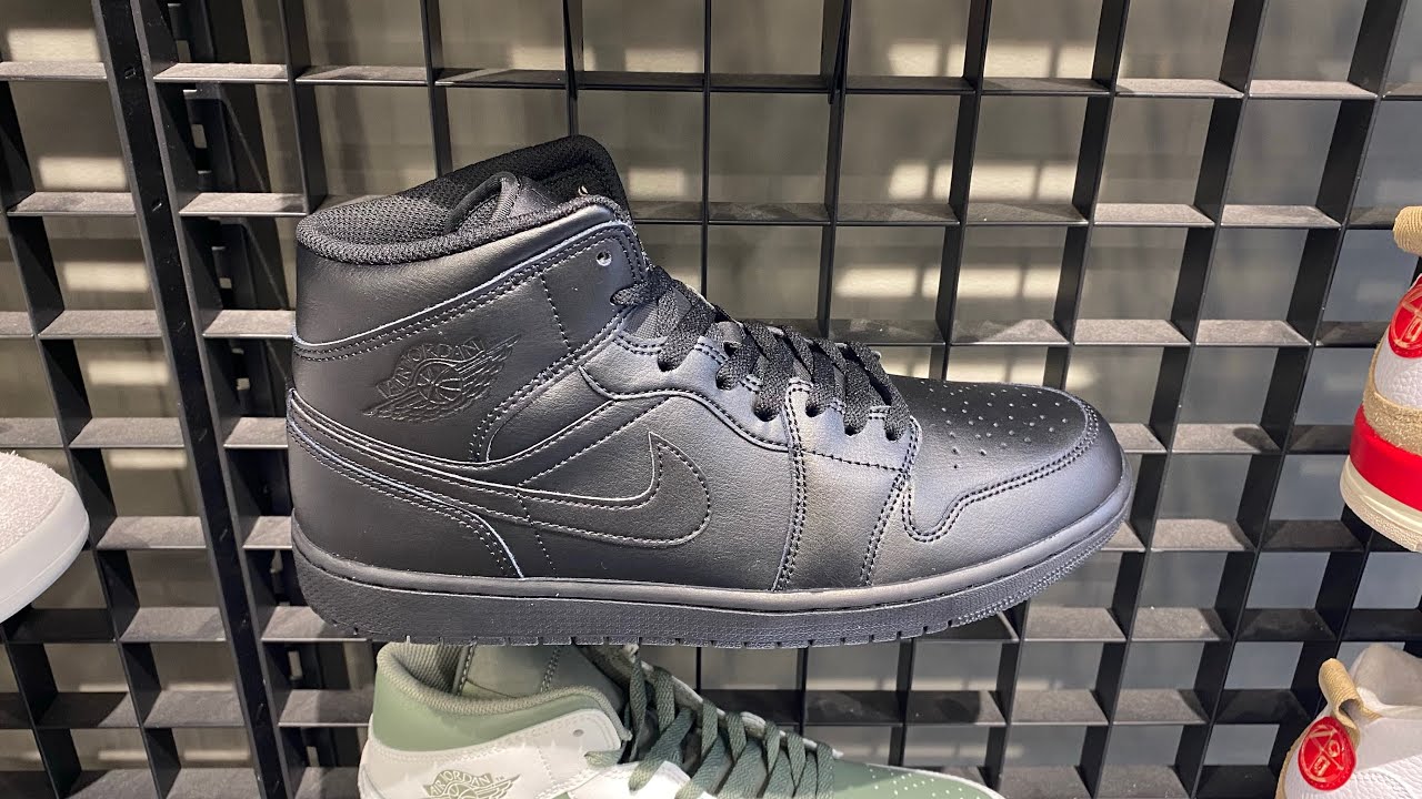 Air Jordan 1 Mid “Triple Black” - Style Code: 554724-093
