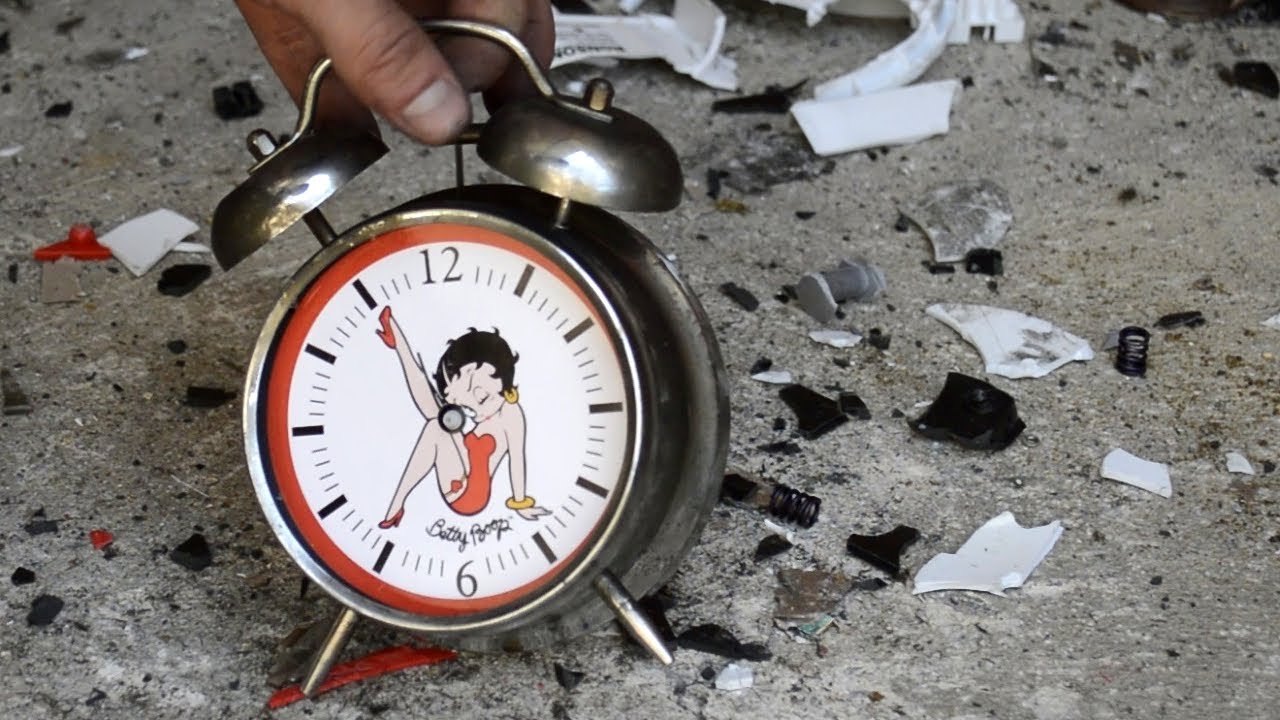 Smashing a Betty Boop Alarm Clock