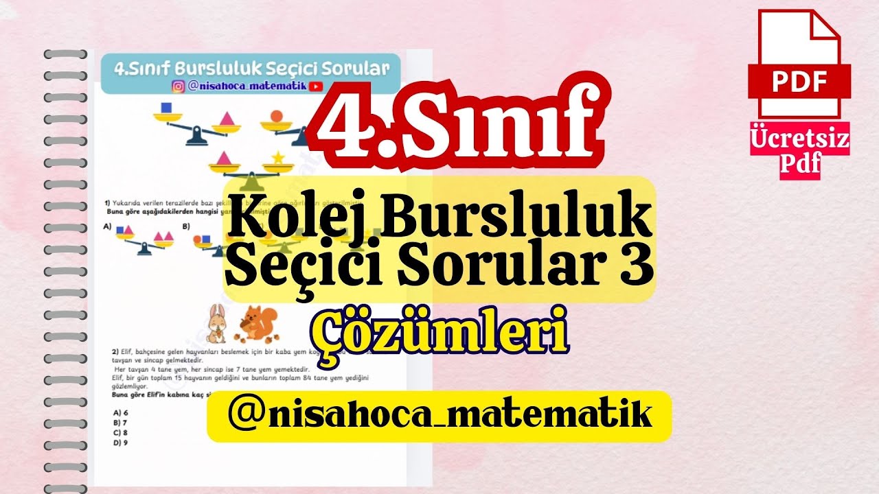4.Sınıf Yeni Nesil Bursluluk Soruları Seçici Sorular-3 #yeninesilmatematik #4sınıf #bursluluksınavı