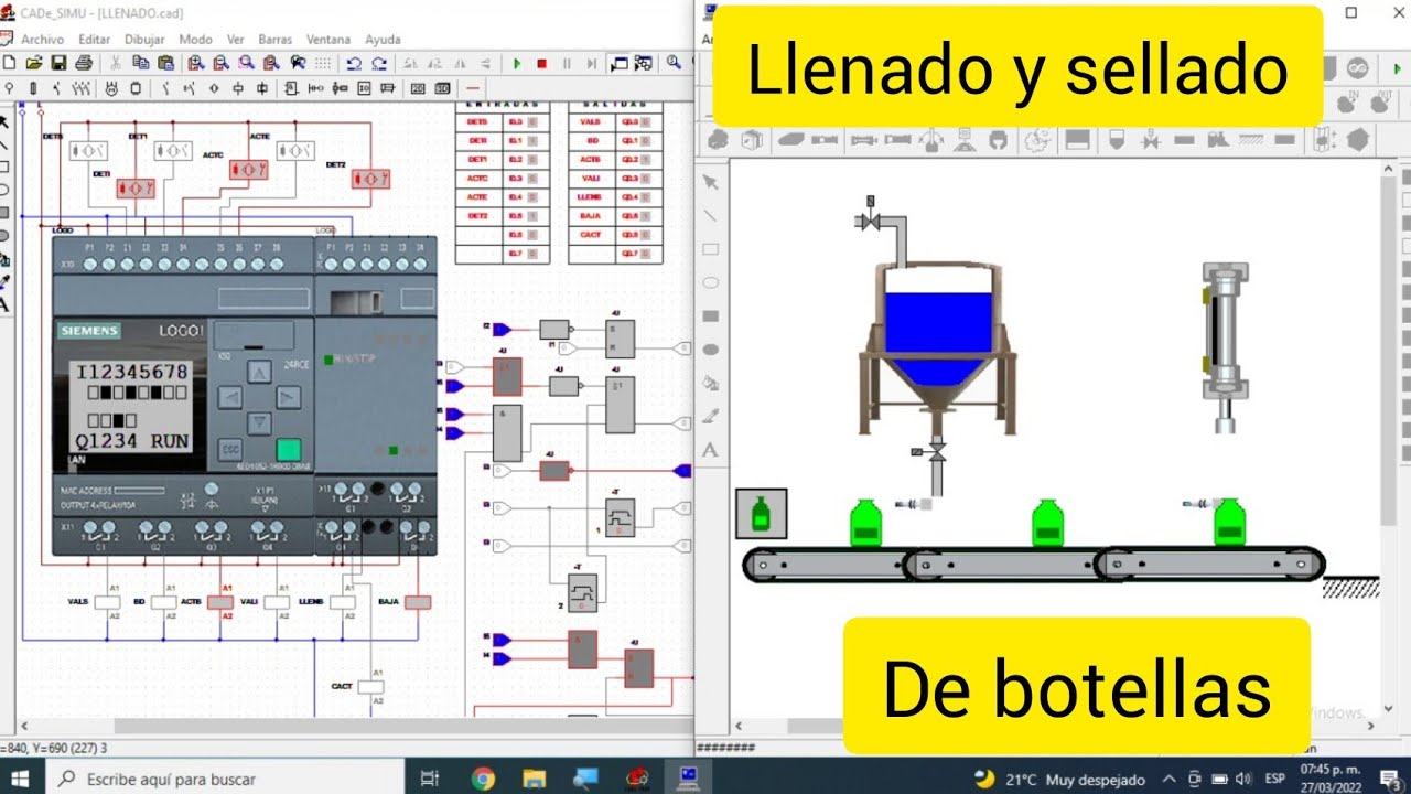 Curso PLC LOGO 230rc | (video 8) | llenado y sellado de botellas