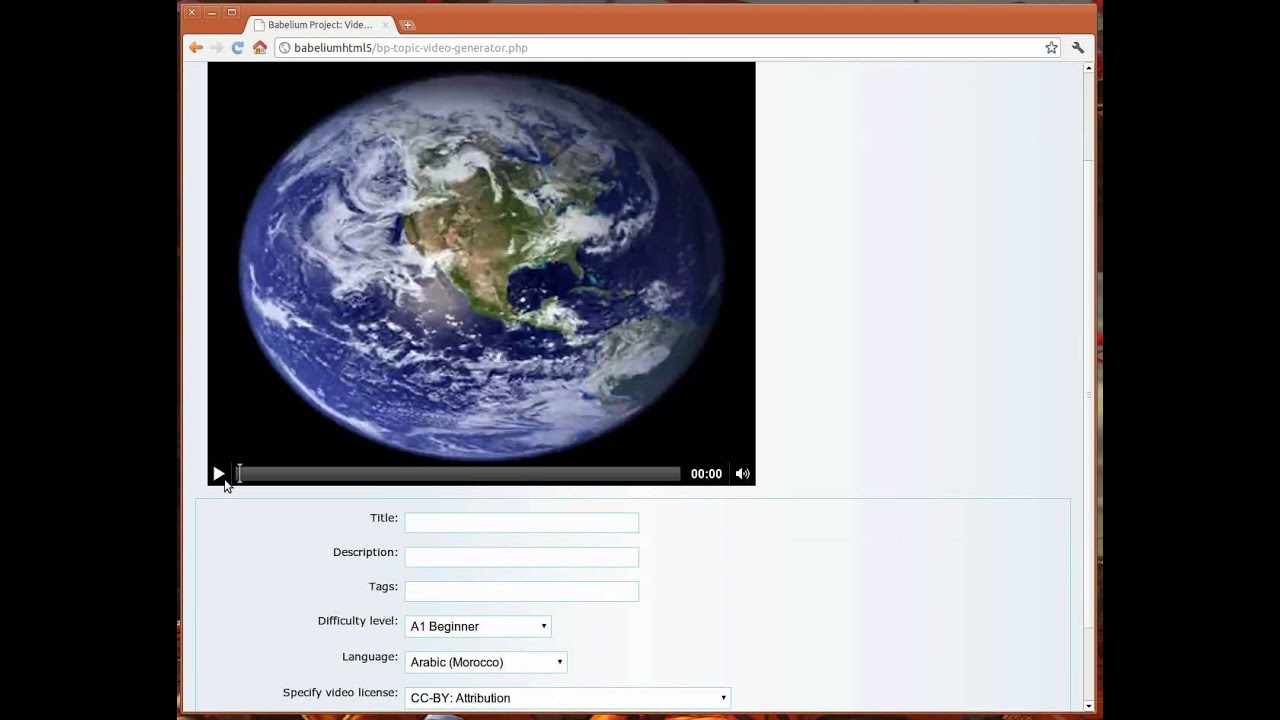 Simple video authoring tool for Babelium