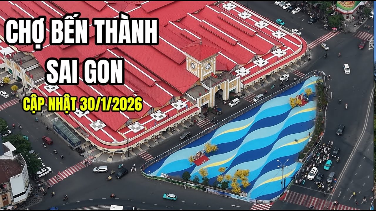 Chợ Bến Thành 'thay áo mới' sau 6 ngày, trung tâm TP.HCM rực rỡ đón Tết- CẬP NHẬT SÁNG 30/1/2026