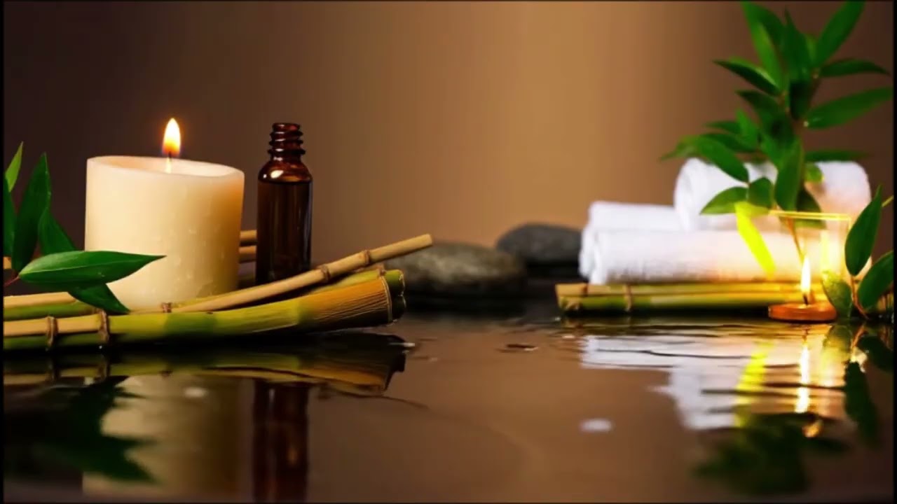 Relaxing Night Spa Music with Candlelight, Water Flow Sounds and Deep Sleep Meditation
