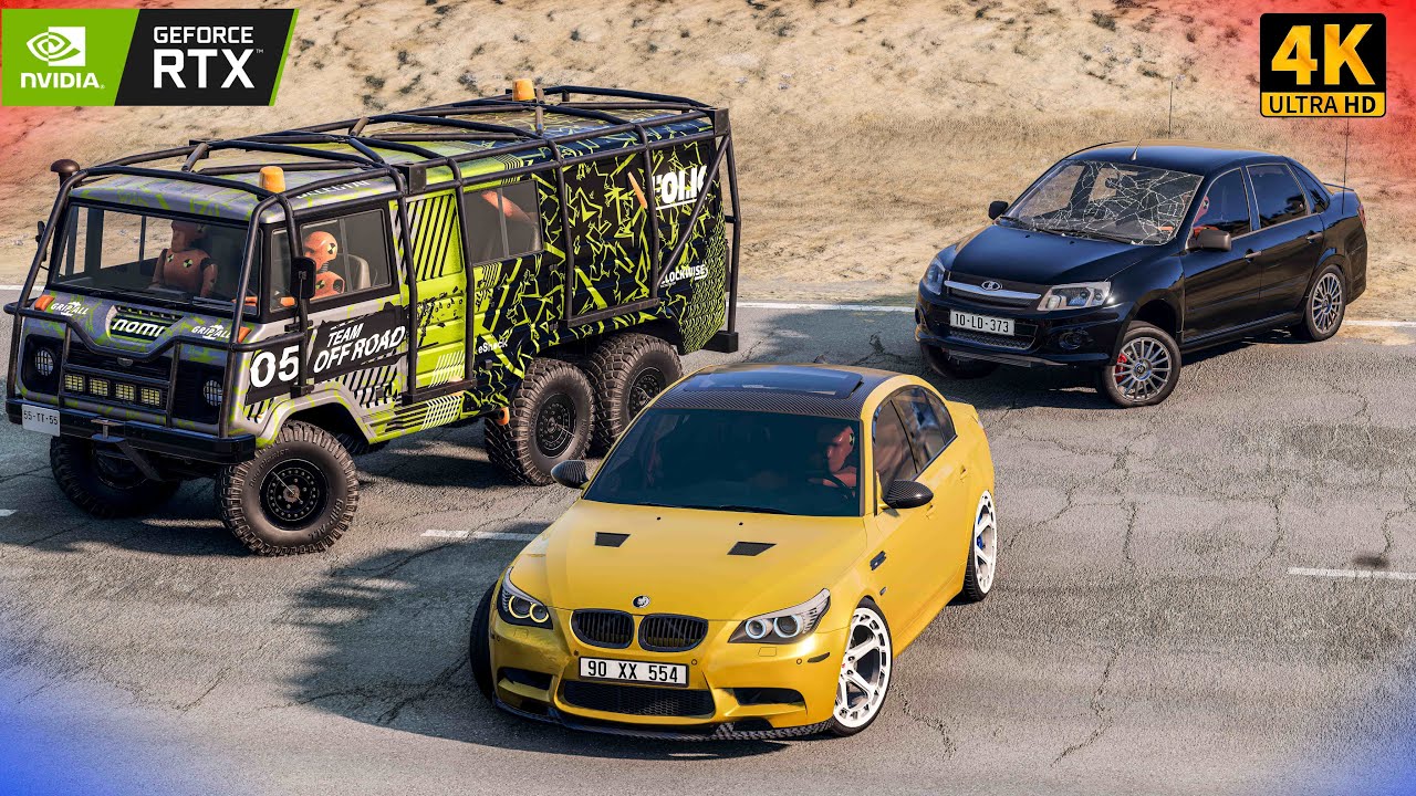 XTQ Qrup Lotu Şəmi Smart Maşın E60 VS F30 M3 Gold vs Granta | BeamNG.Driver | Maşın 