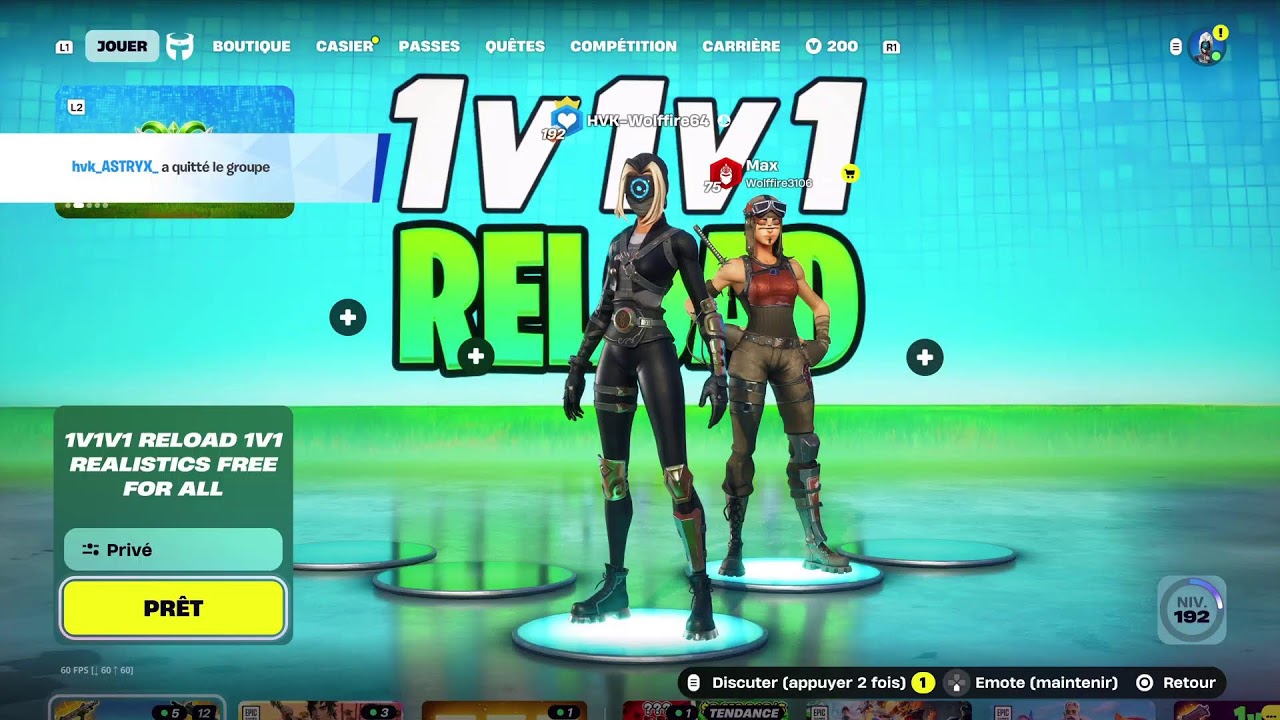 Live fornite on test les  nouvelles armes en reload avec @hvk_ASTRYX